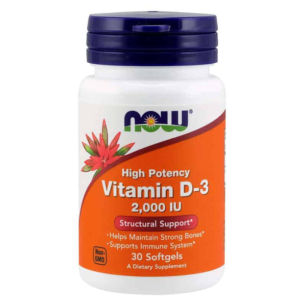 NOW Foods, Vitamine D-3, 5 000 UI, 120 capsules molles