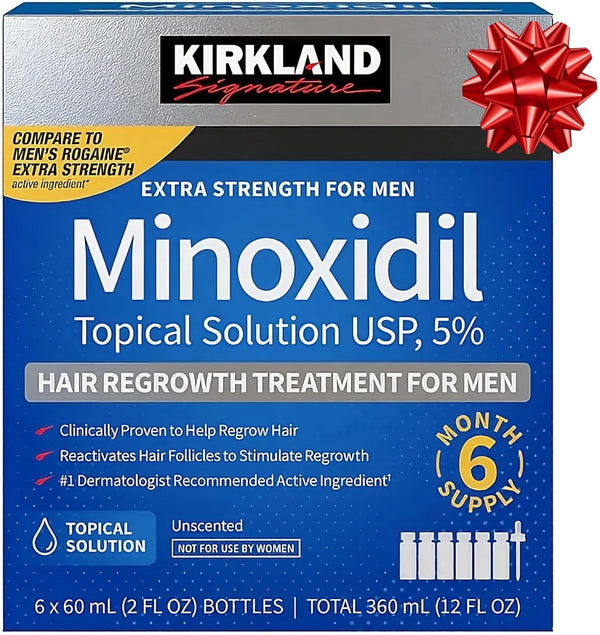 Kirkland Minoxidil 5% Homme – Traitement Repousse Cheveux 6 Mois