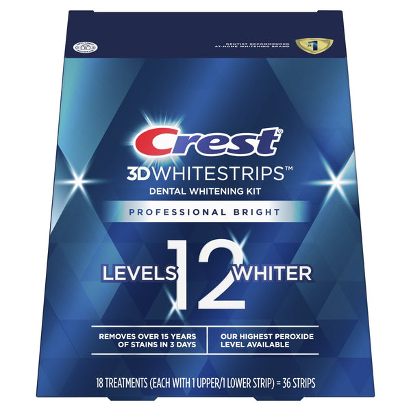 Crest 3D Whitestrips Professional Bright – Kit de blanchiment dentaire, 12 niveaux de blancheur